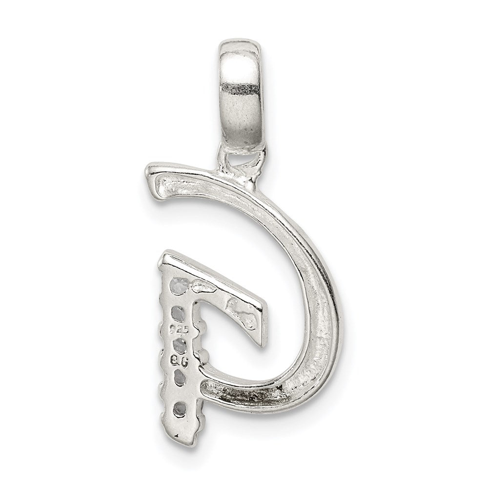 Sterling Silver CZ Letter G Initial Pendant