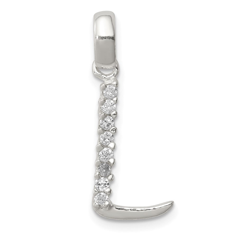 Sterling Silver CZ Letter L Initial Pendant