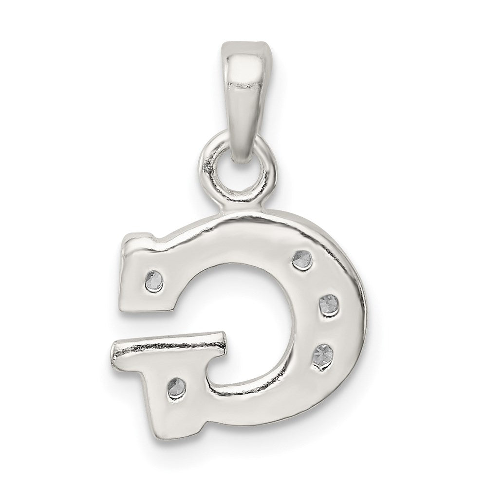 Sterling Silver CZ Letter G Initial Pendant