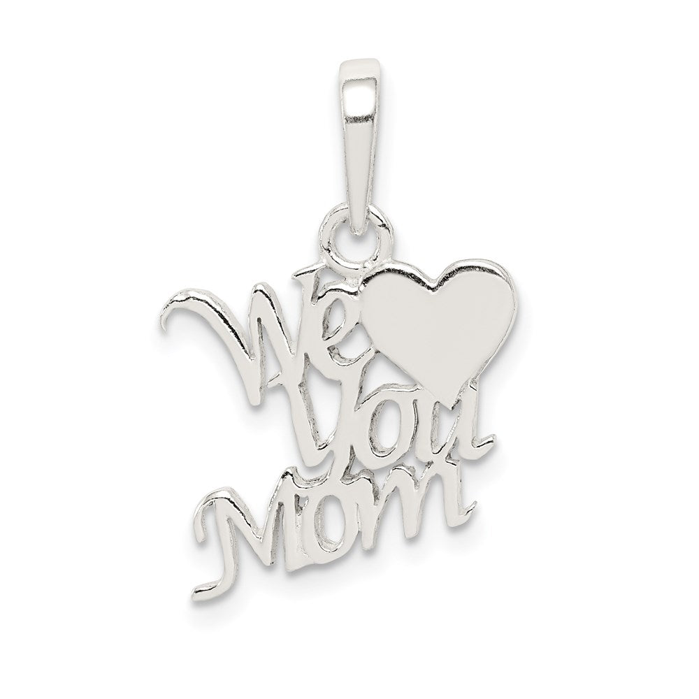 Sterling Silver Polished We Love You Mom Pendant