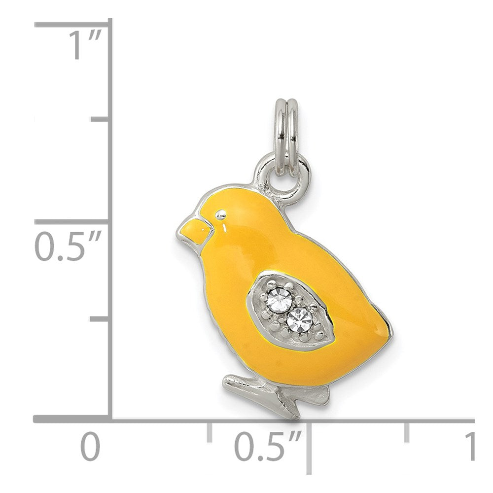 Sterling Silver Preciosa Crystal Enameled Yellow Baby Chick Charm