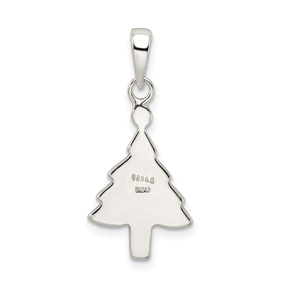 Sterling Silver Enameled Christmas Tree Pendant