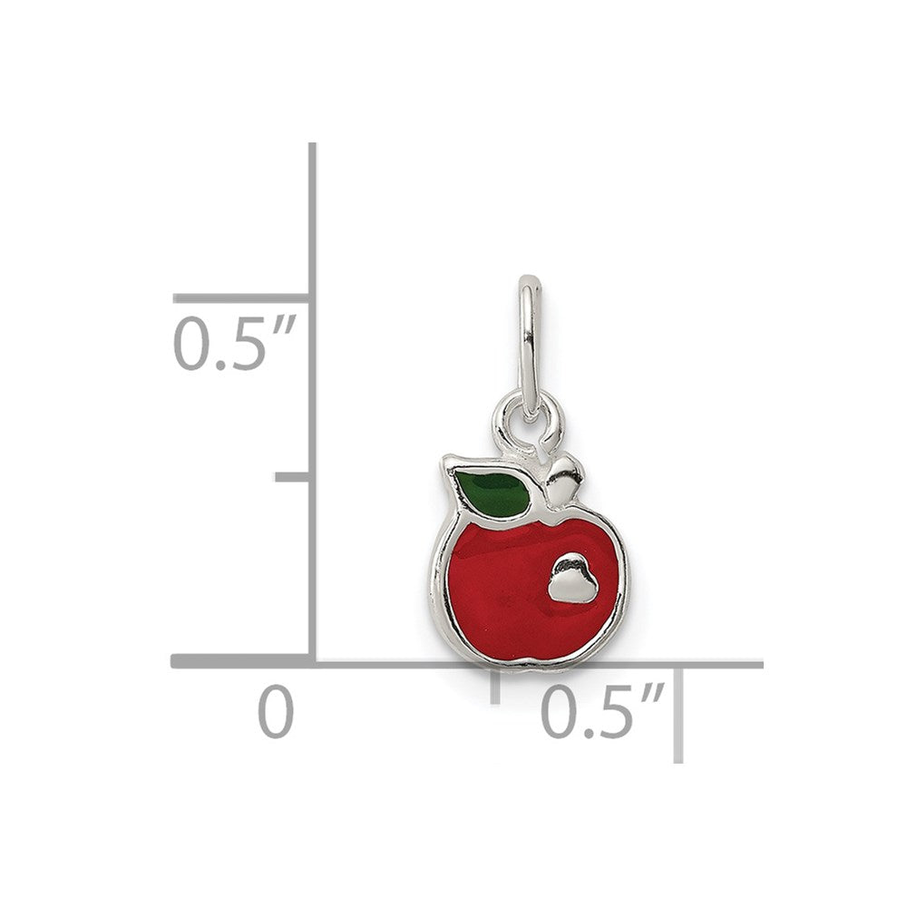 Sterling Silver Enameled Apple Charm