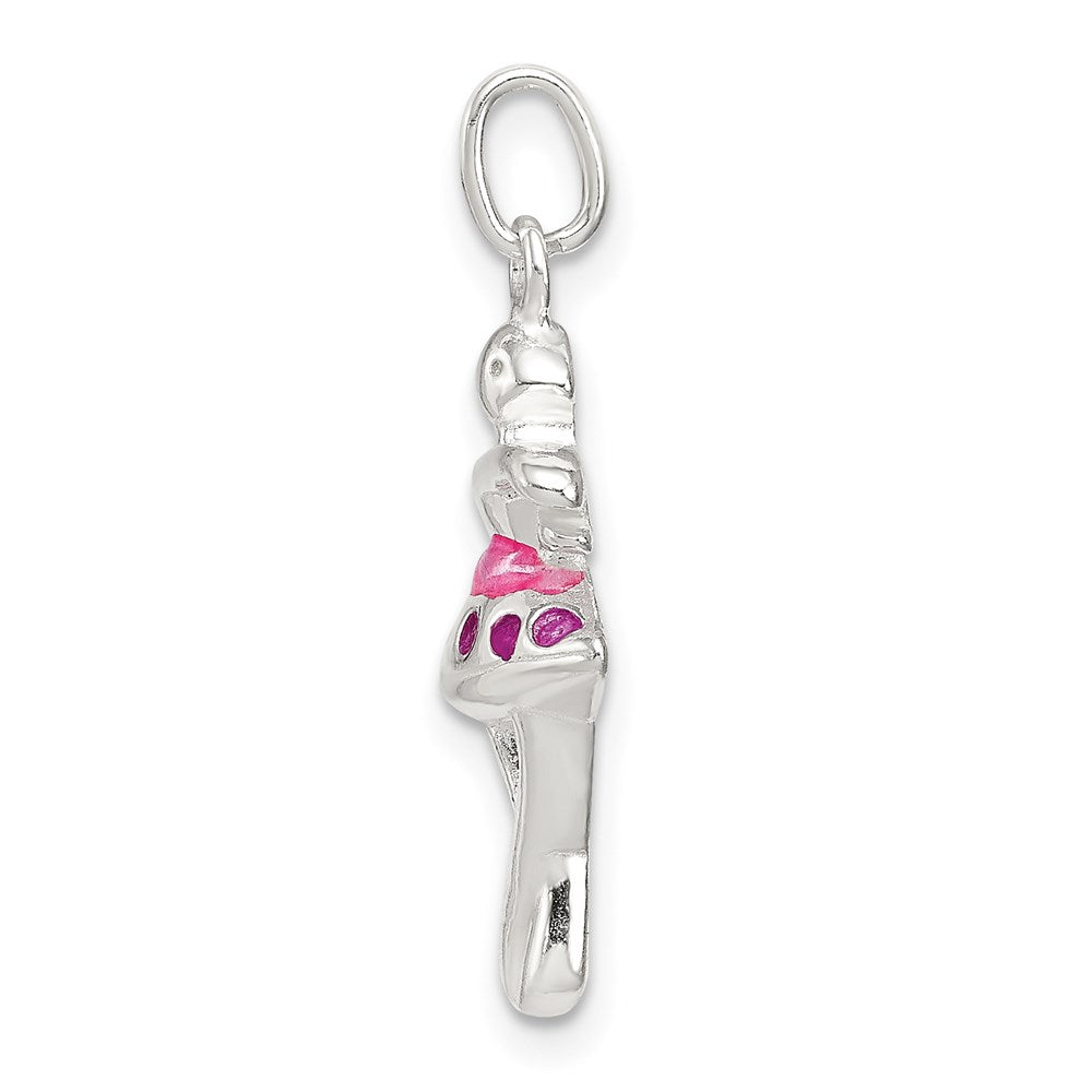 Sterling Silver Enameled Ballerina Charm