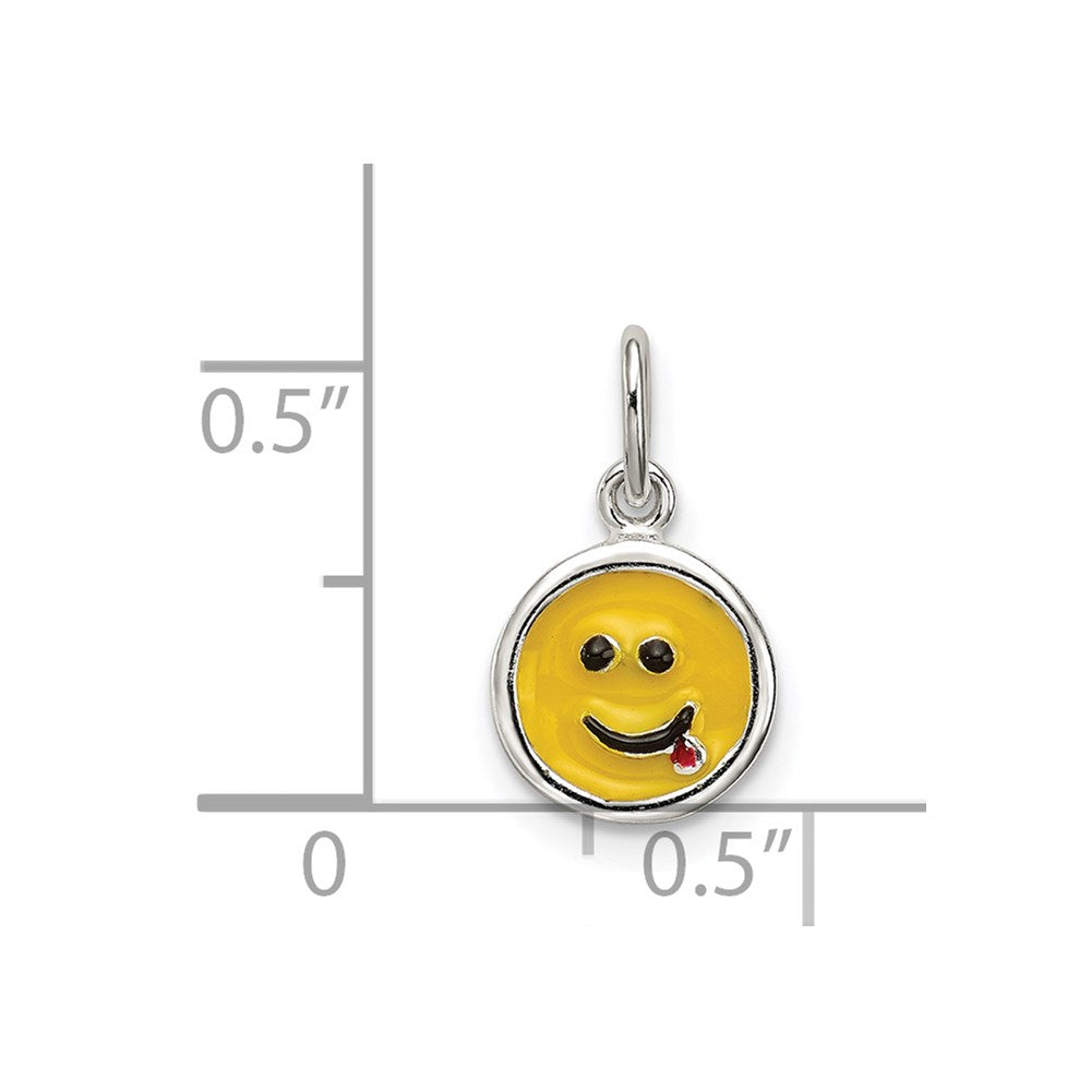 Sterling Silver Enameled Emotion Face Charm