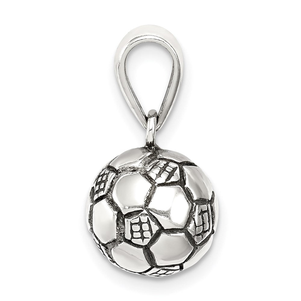 Sterling Silver Antiqued Soccer Ball Pendant