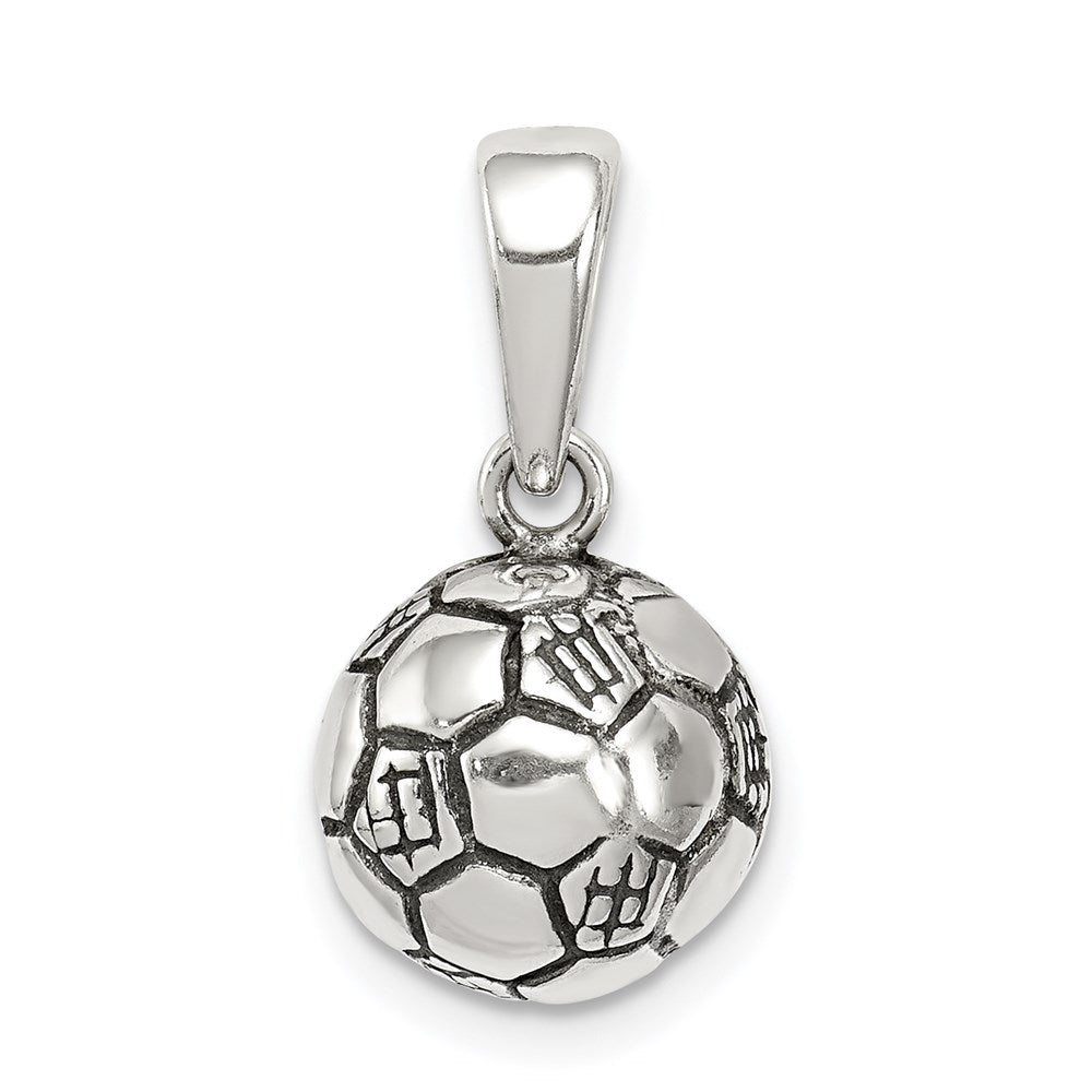 Sterling Silver Antiqued Soccer Ball Pendant