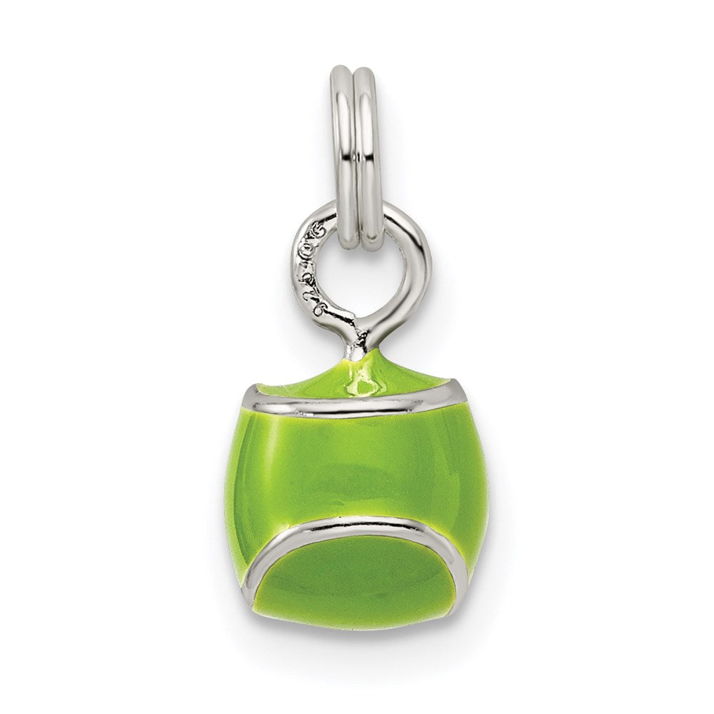 Sterling Silver Green Enameled Tennis Ball Charm