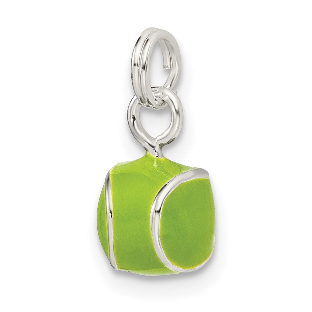 Sterling Silver Green Enameled Tennis Ball Charm