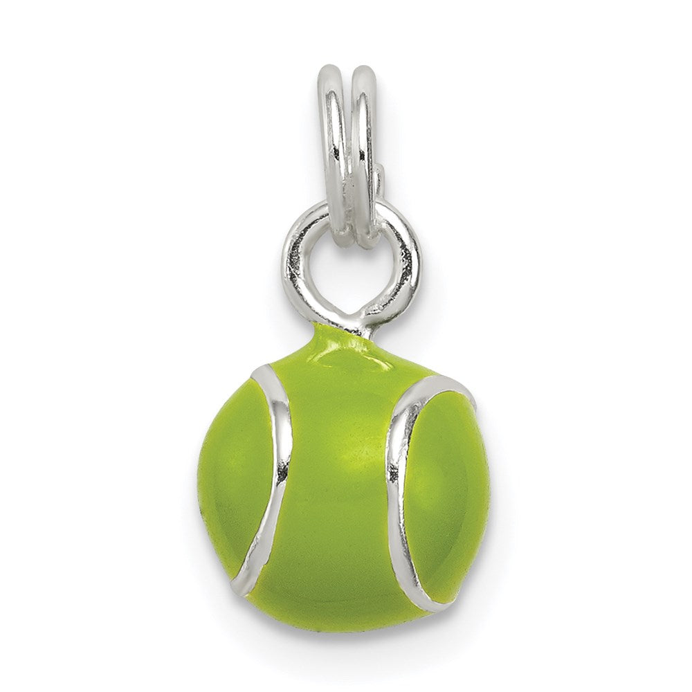 Sterling Silver Green Enameled Tennis Ball Charm