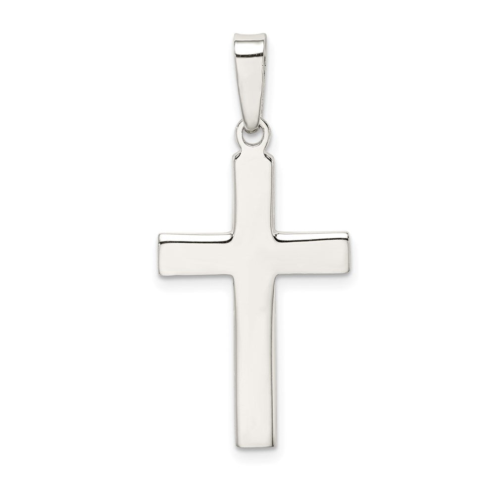 Sterling Silver Polished and Matte Finish Cross Pendant