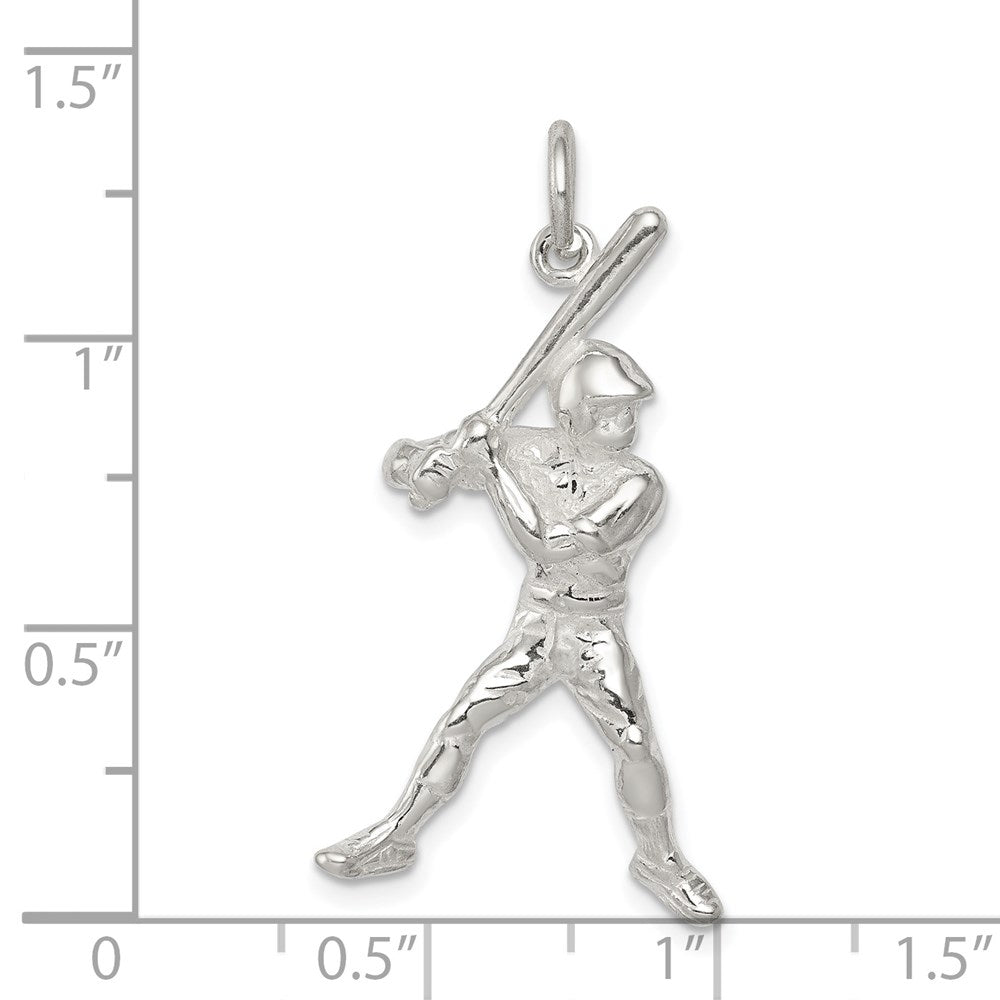 Sterling Silver Baseball Batter Charm