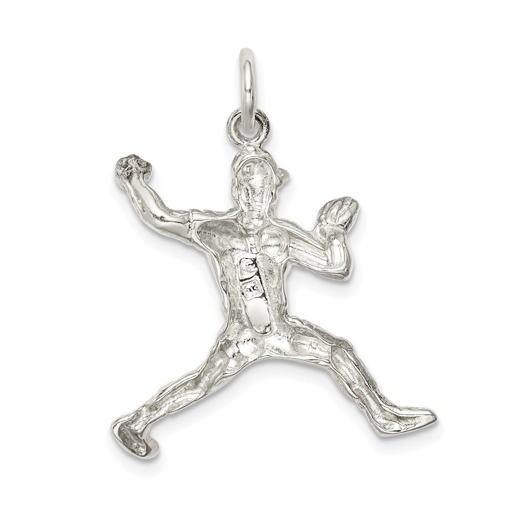 Sterling Silver Baseball Pitcher Charm