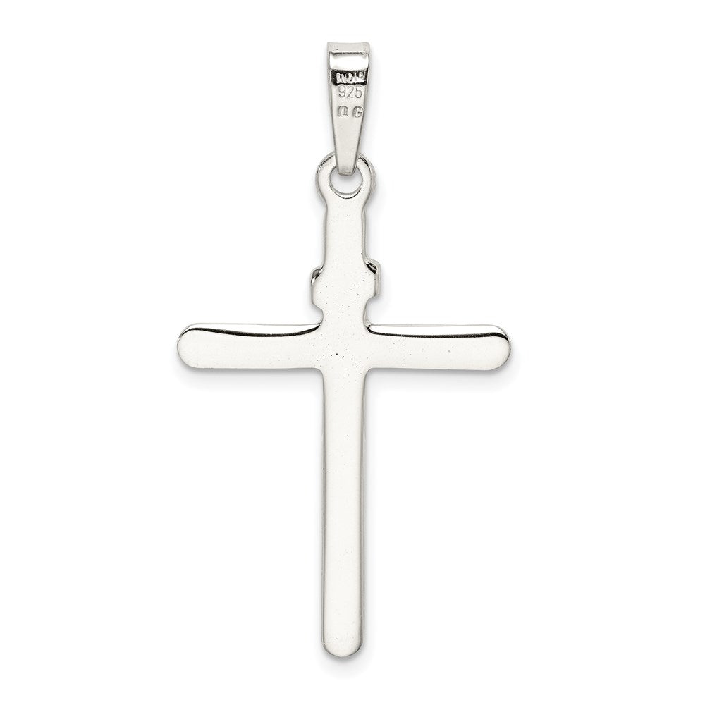 Sterling Silver Polished and Textured INRI Cross Pendant