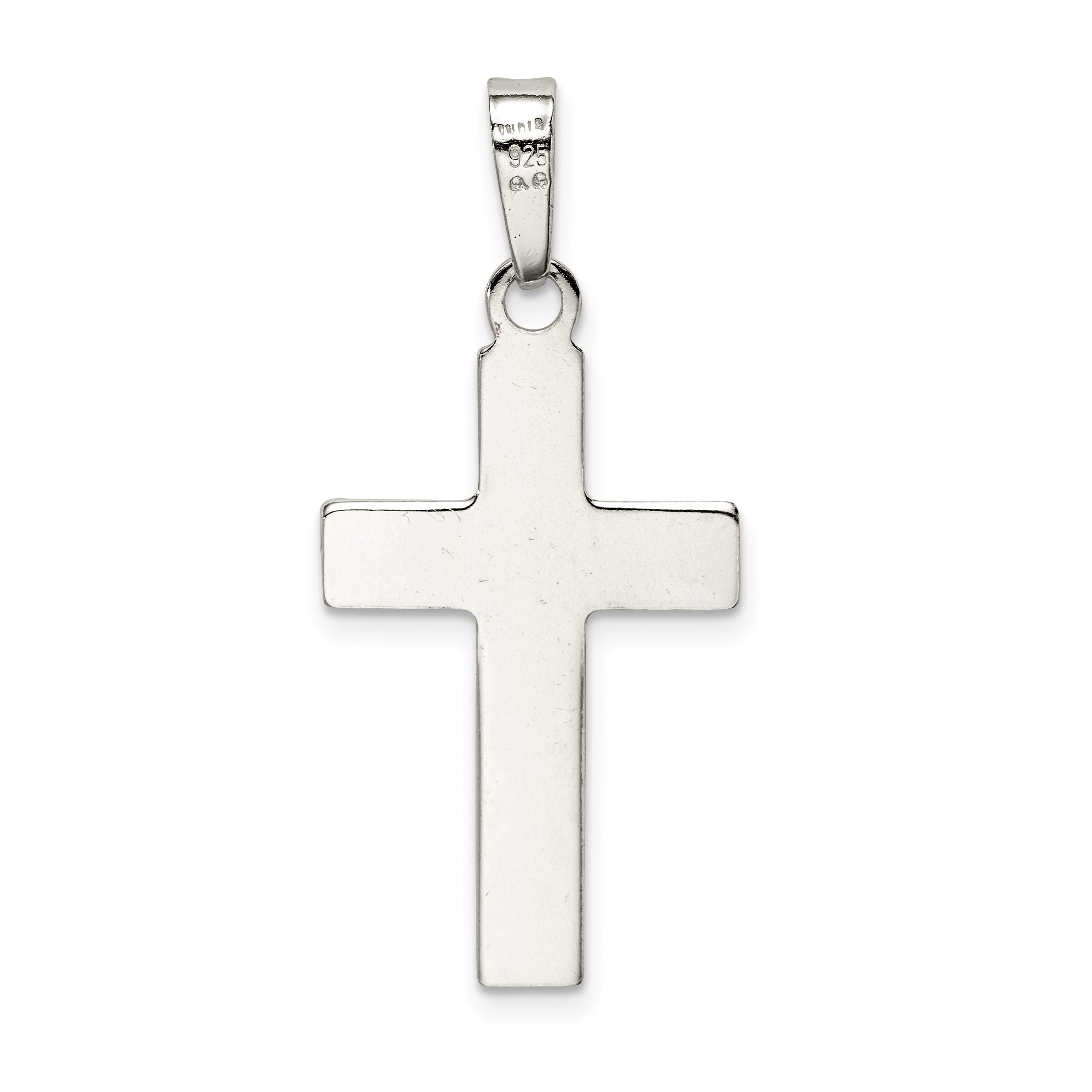 Sterling Silver Polished Cross Pendant QC7292