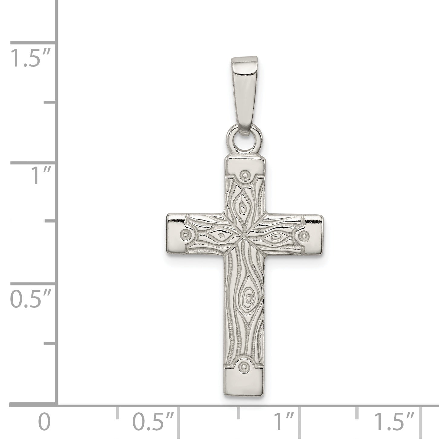 Sterling Silver Polished Cross Pendant QC7292