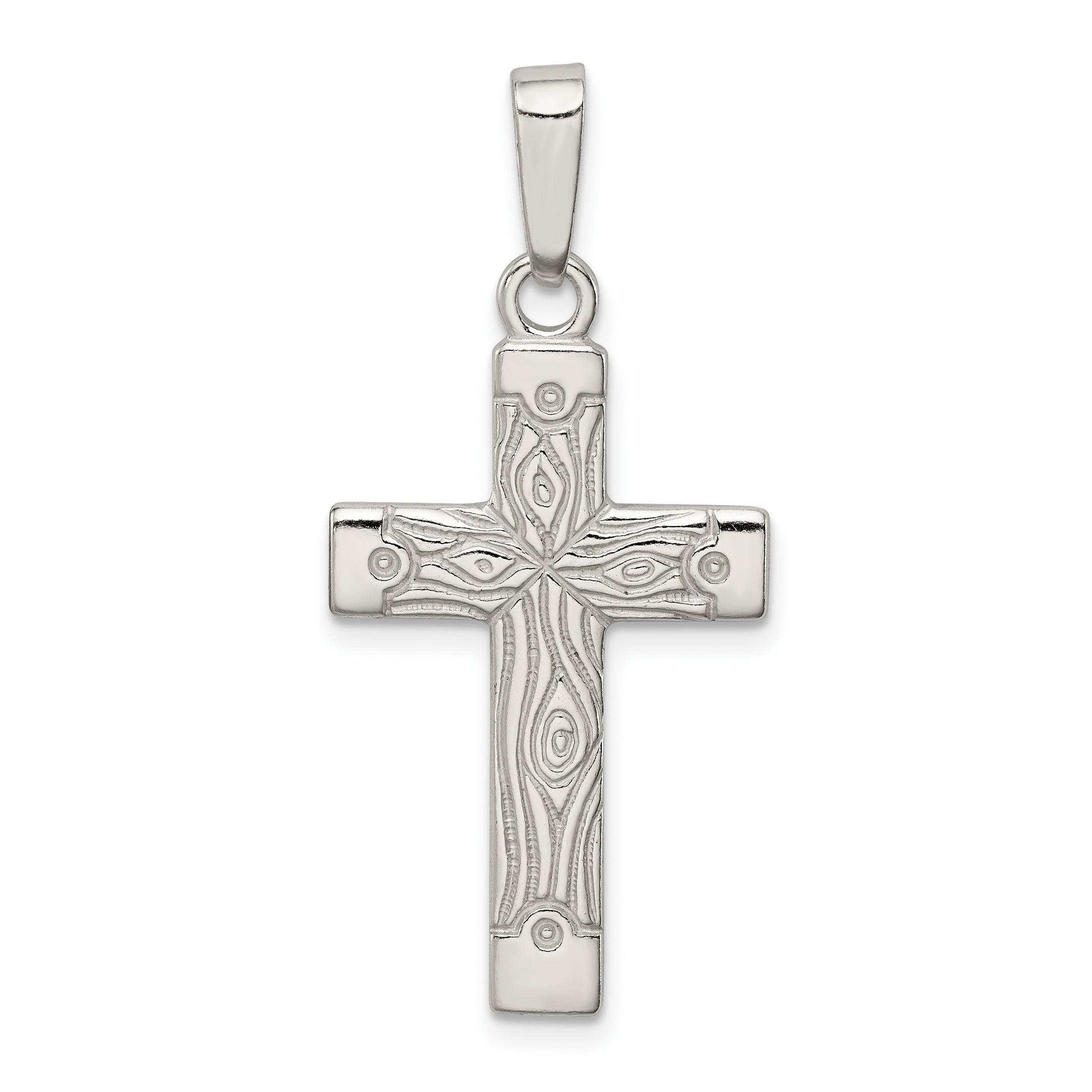 Sterling Silver Polished Cross Pendant QC7292