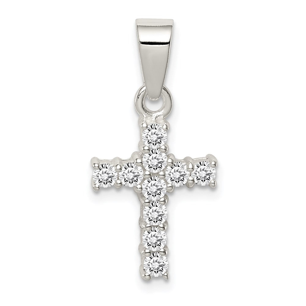 Sterling Silver CZ Cross Pendant