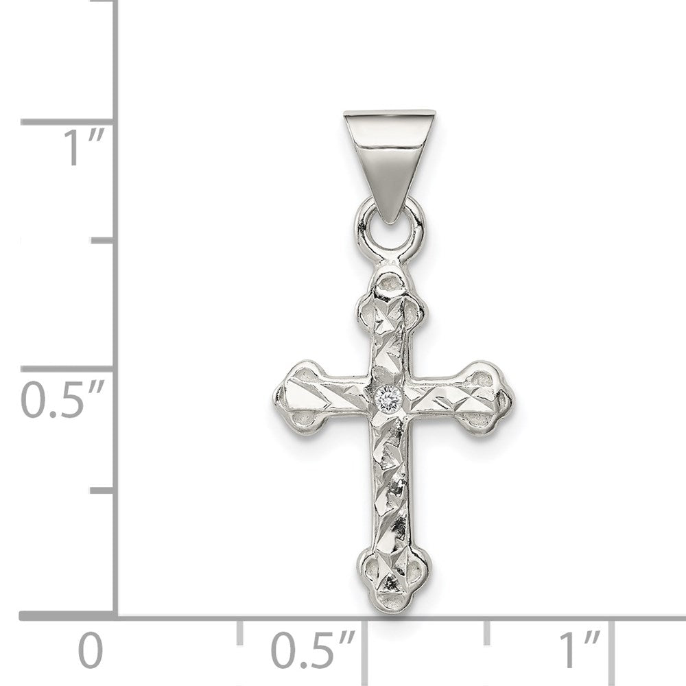 Sterling Silver Cross with CZ Pendant