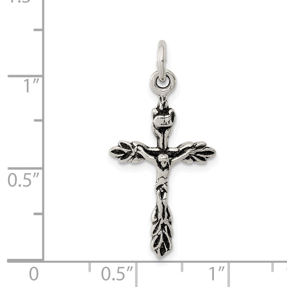 Sterling Silver Antiqued Crucifix Charm