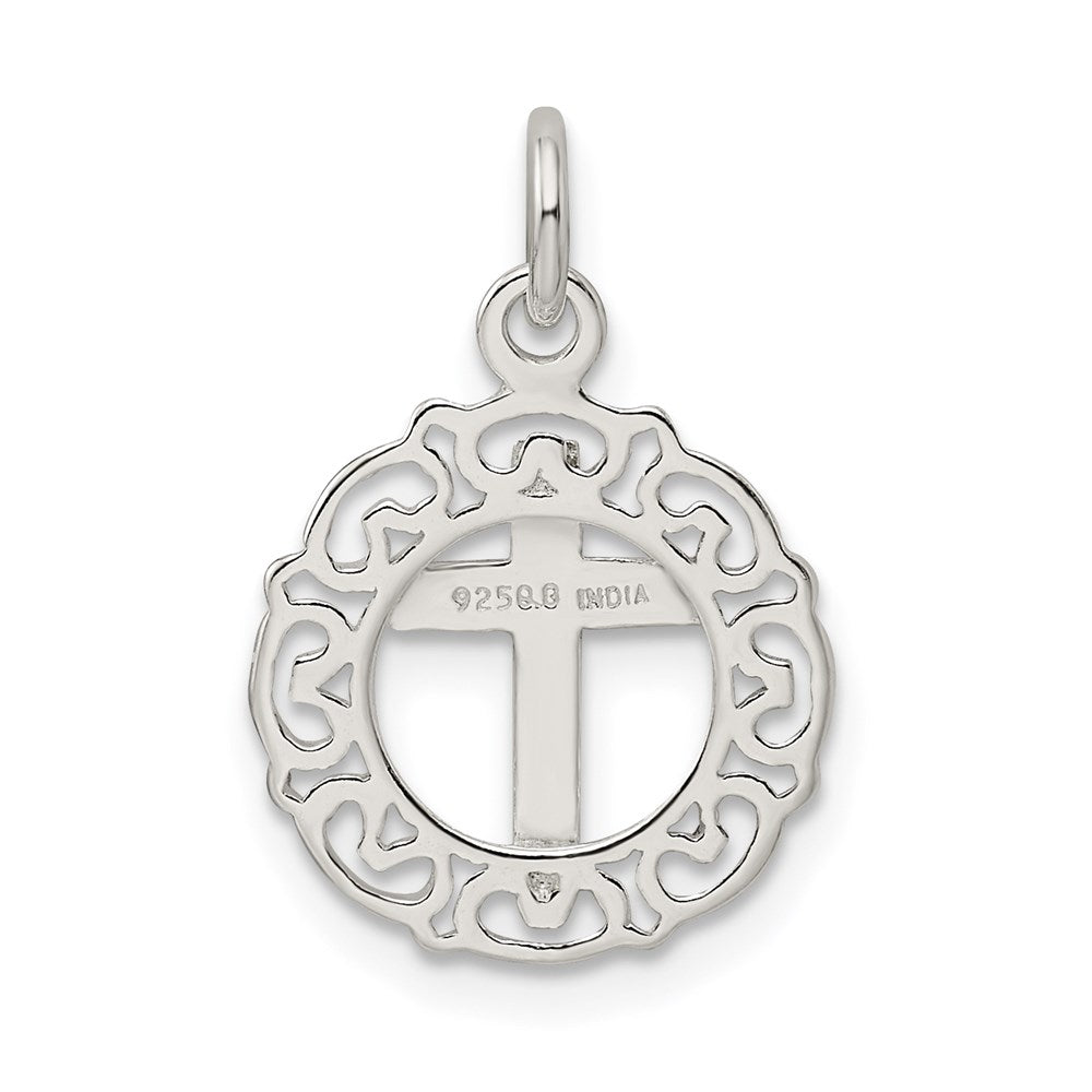 Sterling Silver Circle & Cross Pendant