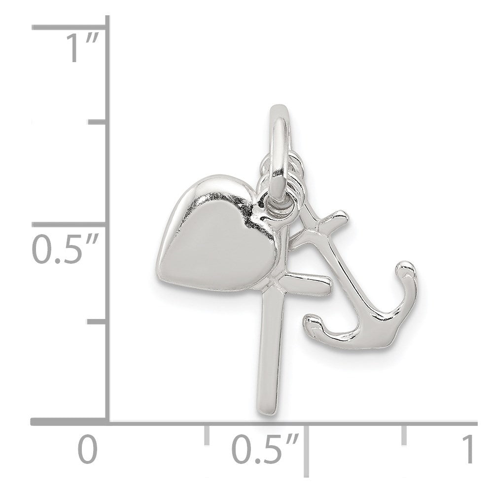 Sterling Silver Anchor & Heart Pendant