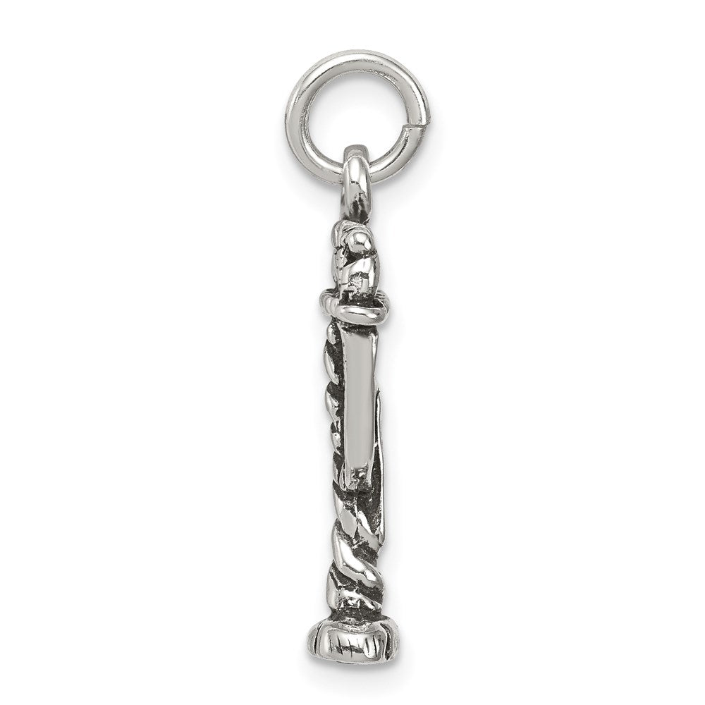 Sterling Silver Antiqued Menorah Charm