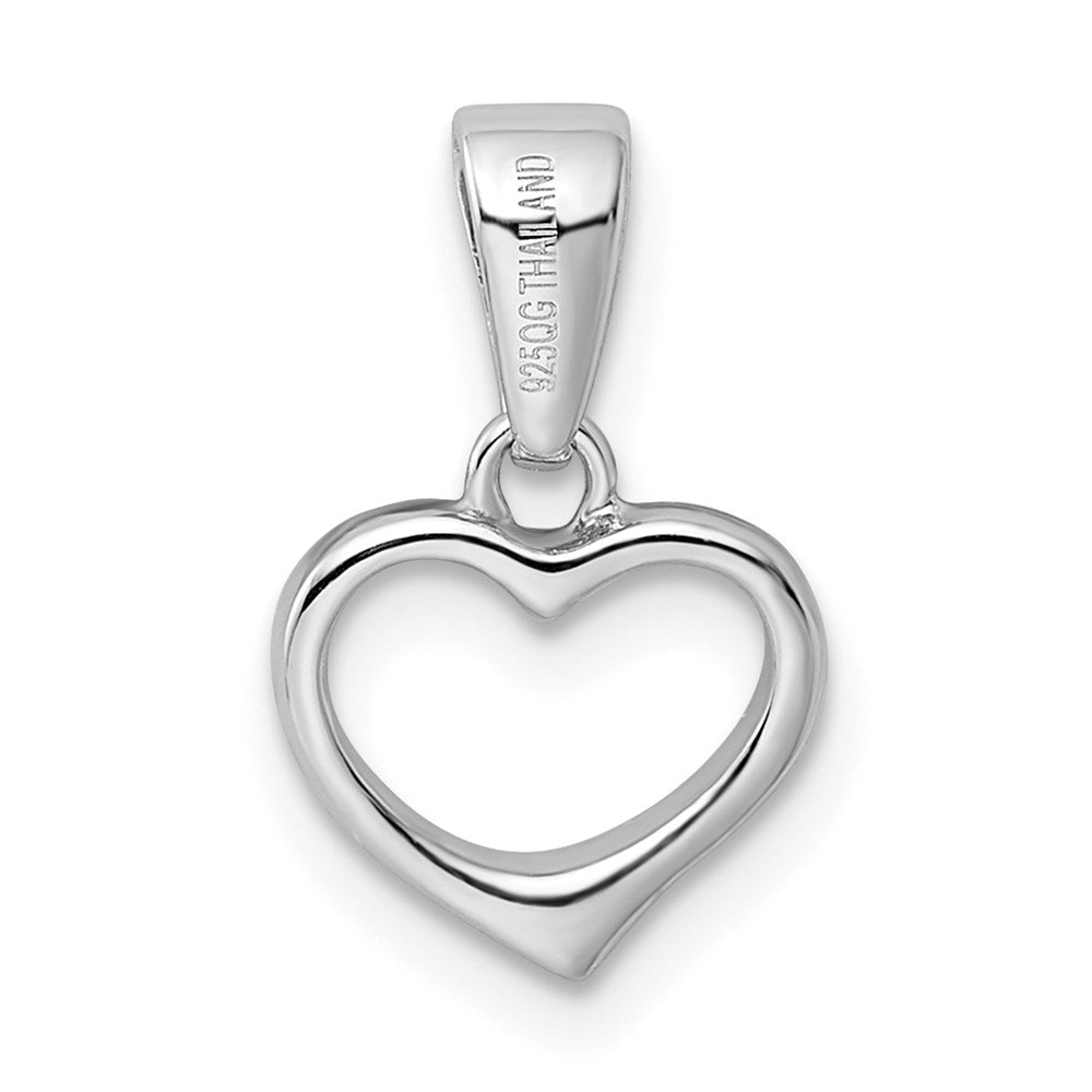 Sterling Silver Rhodium Plated Open Heart Pendant