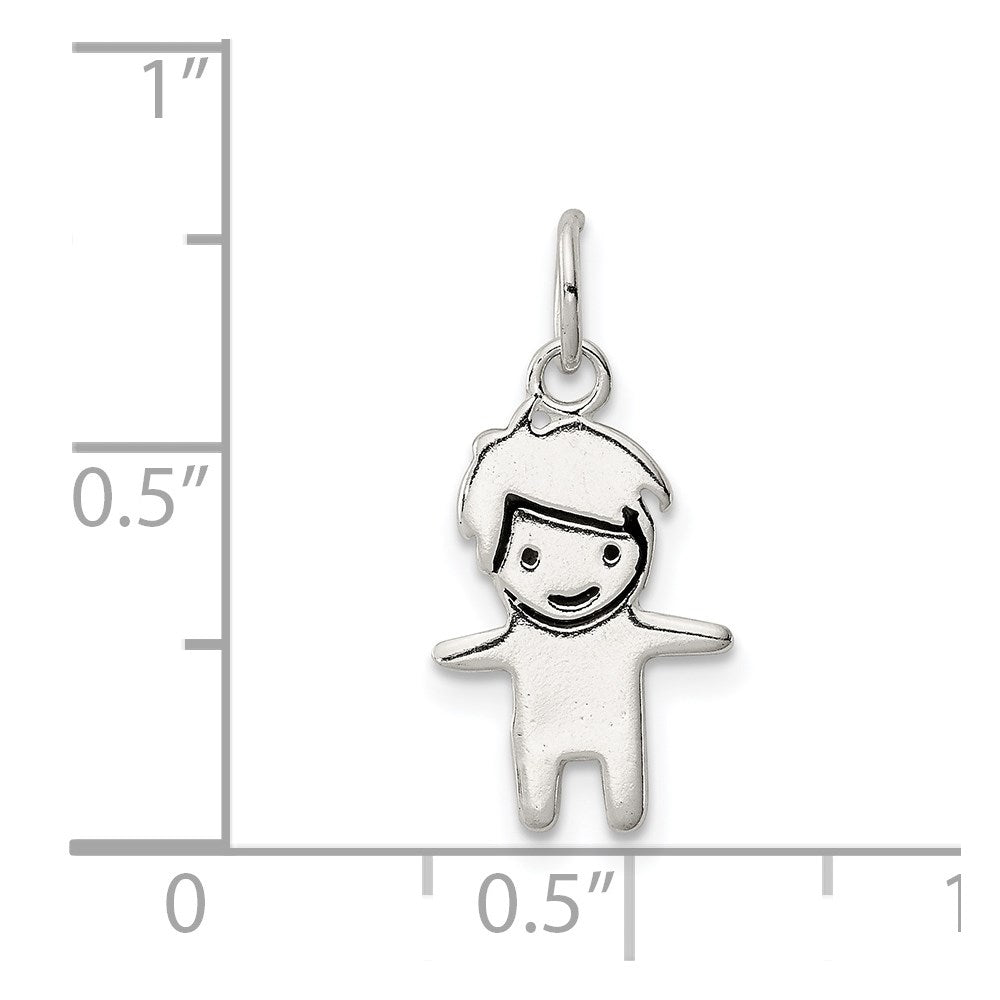 Sterling Silver Enameled Boy Charm