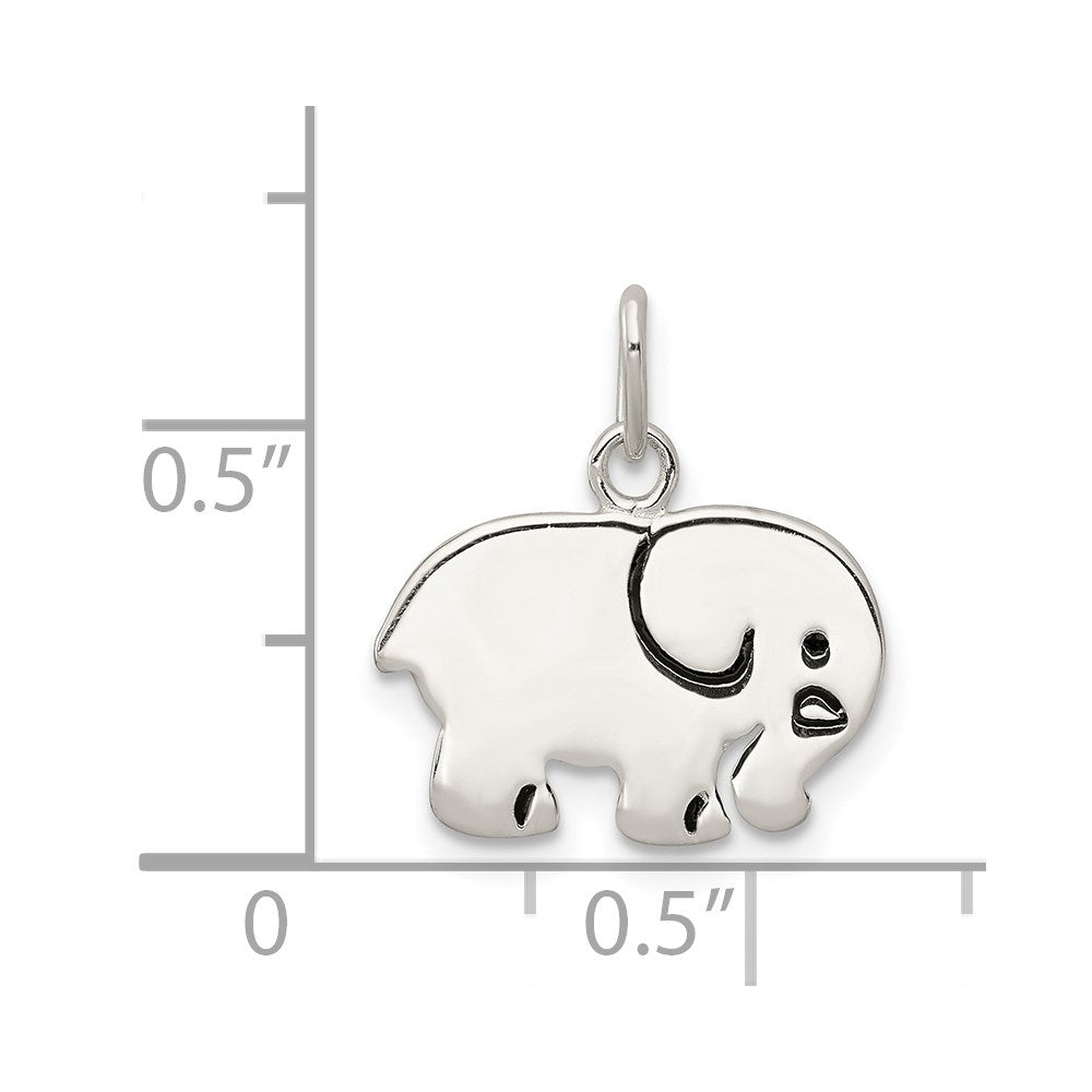 Sterling Silver Enameled Elephant Charm