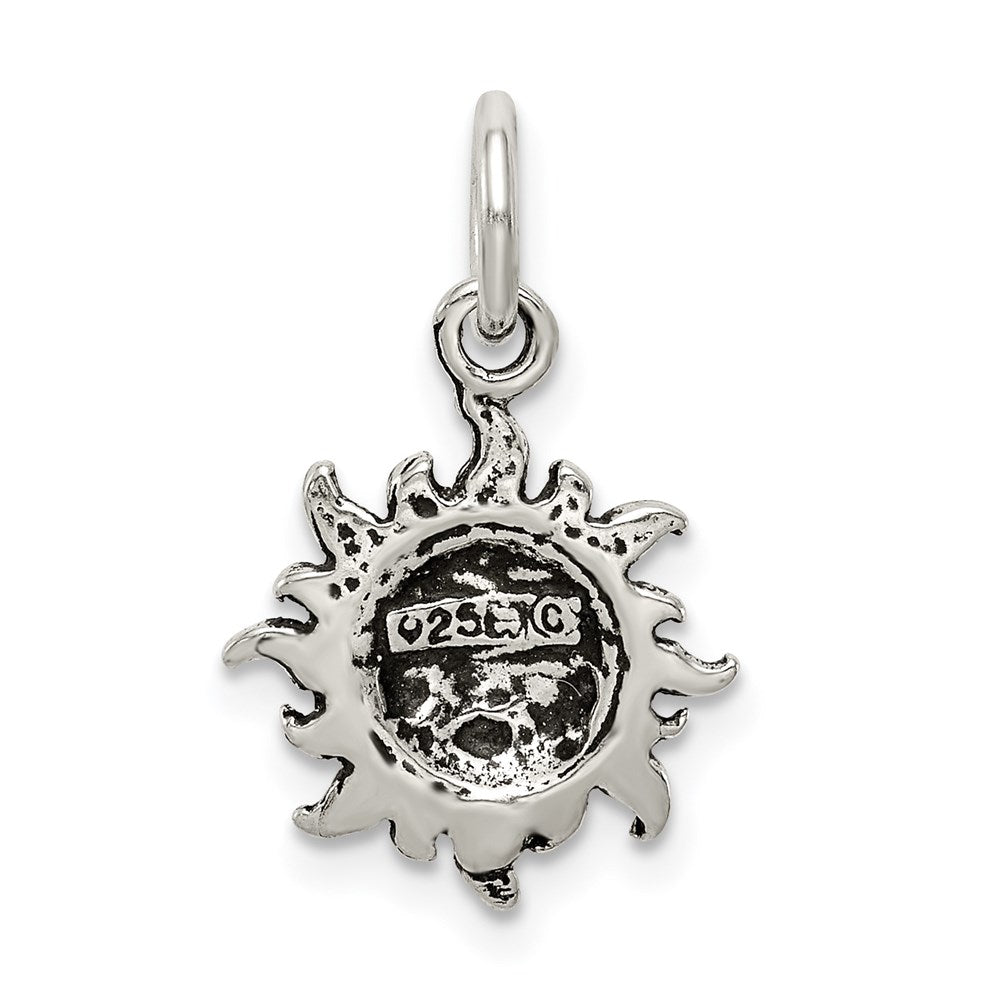 Sterling Silver Antiqued Sun Charm