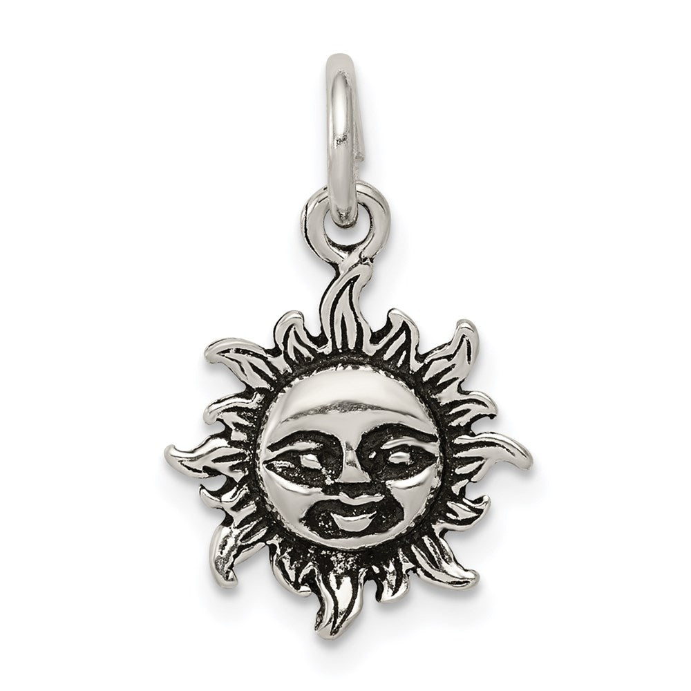 Sterling Silver Antiqued Sun Charm