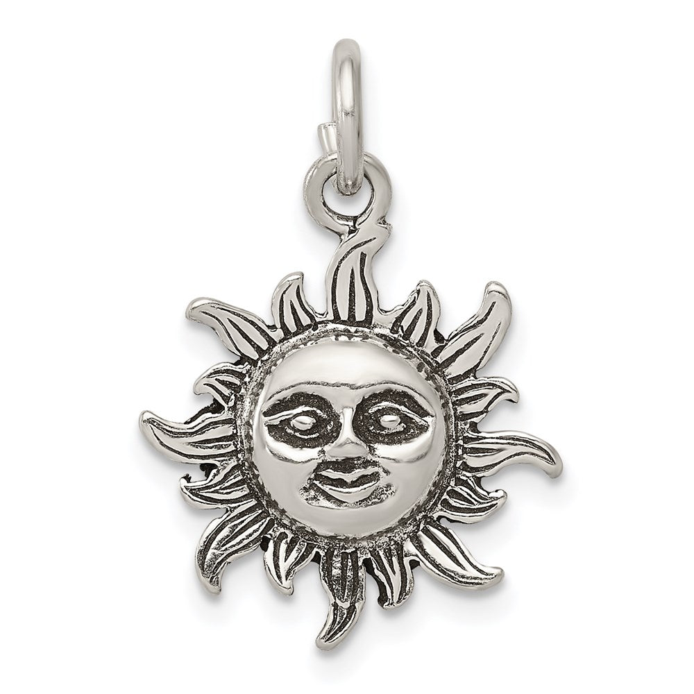 Sterling Silver Antiqued Sun Charm