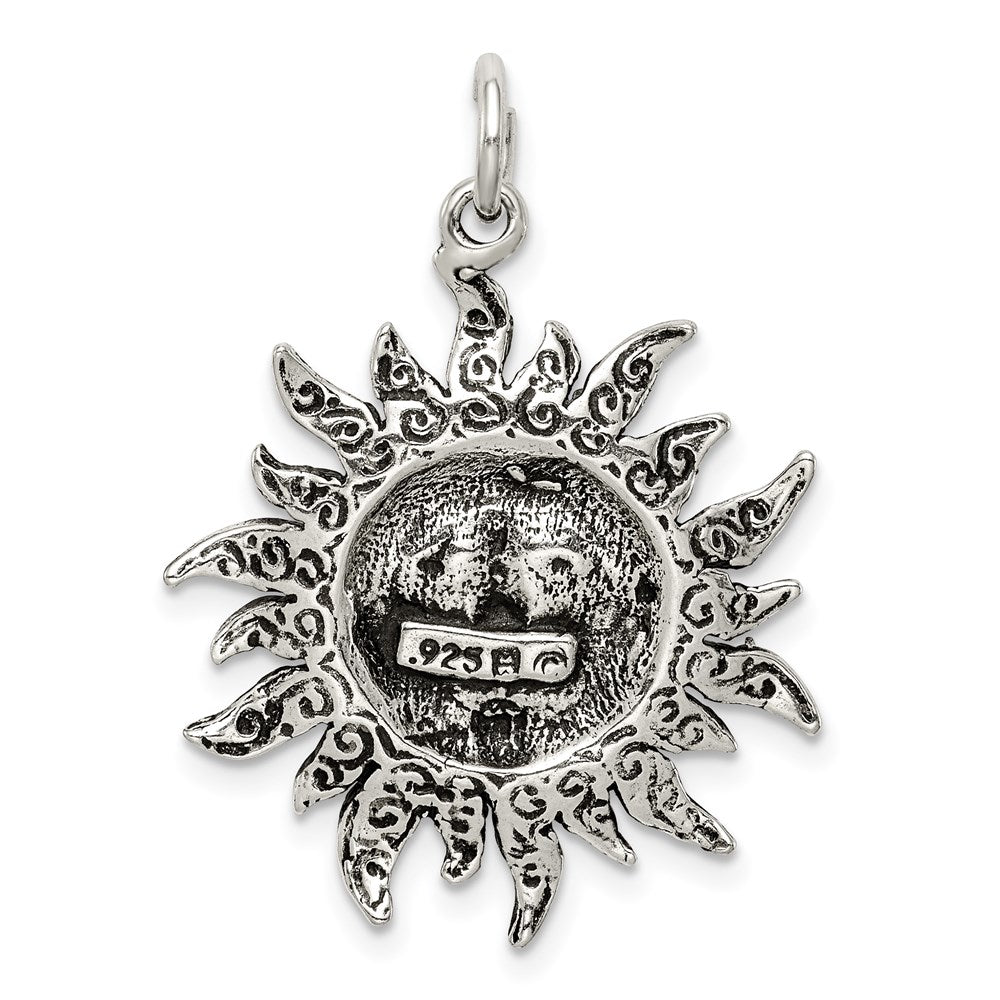 Sterling Silver Antiqued Sun Charm