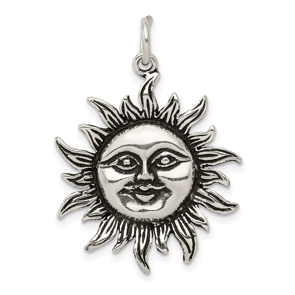 Sterling Silver Antiqued Sun Charm