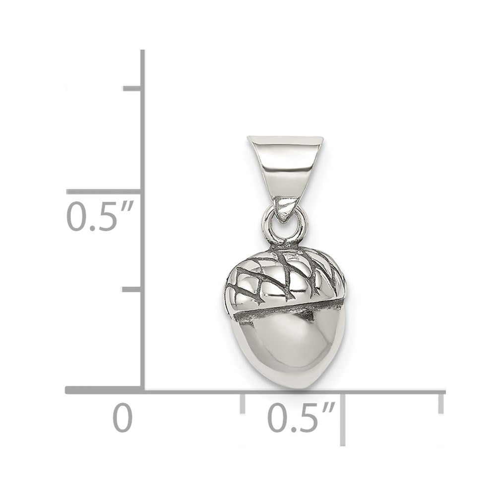 Sterling Silver Antiqued Acorn Pendant