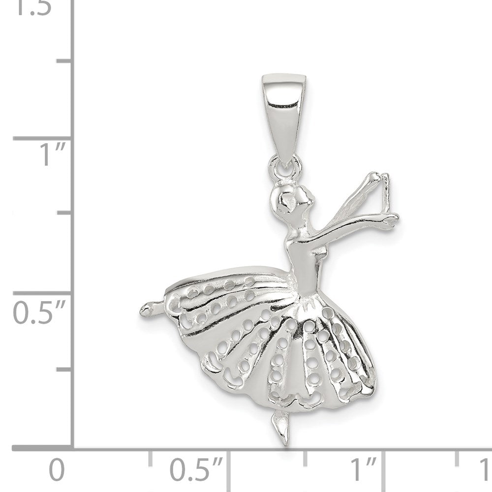 Sterling Silver Polished Ballerina Pendant