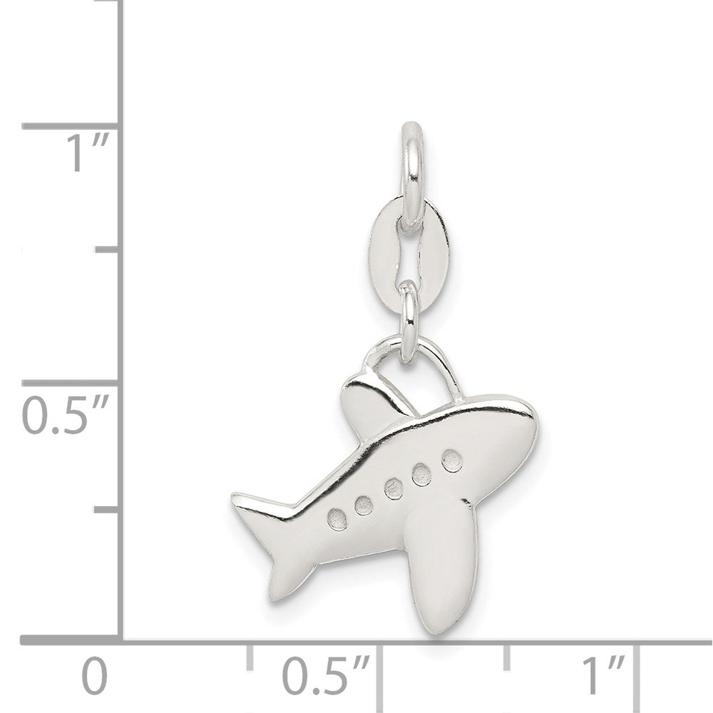 Sterling Silver Polished Airplane Charm