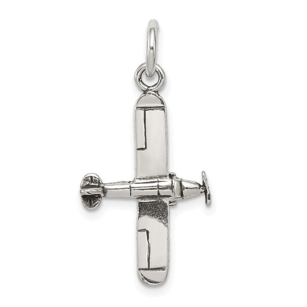 Sterling Silver Antiqued Airplane Charm