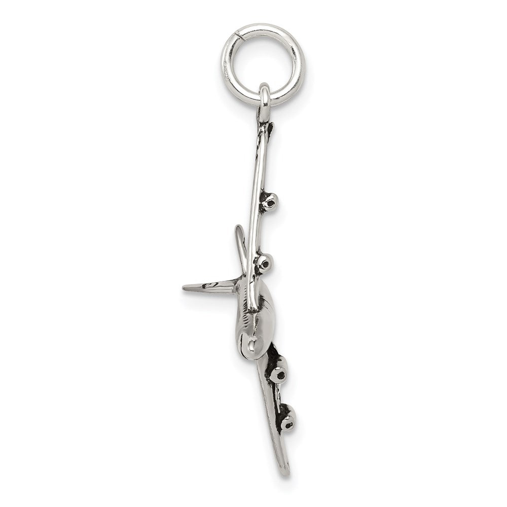 Sterling Silver Antiqued Airplane Charm