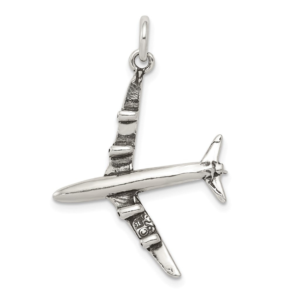 Sterling Silver Antiqued Airplane Charm