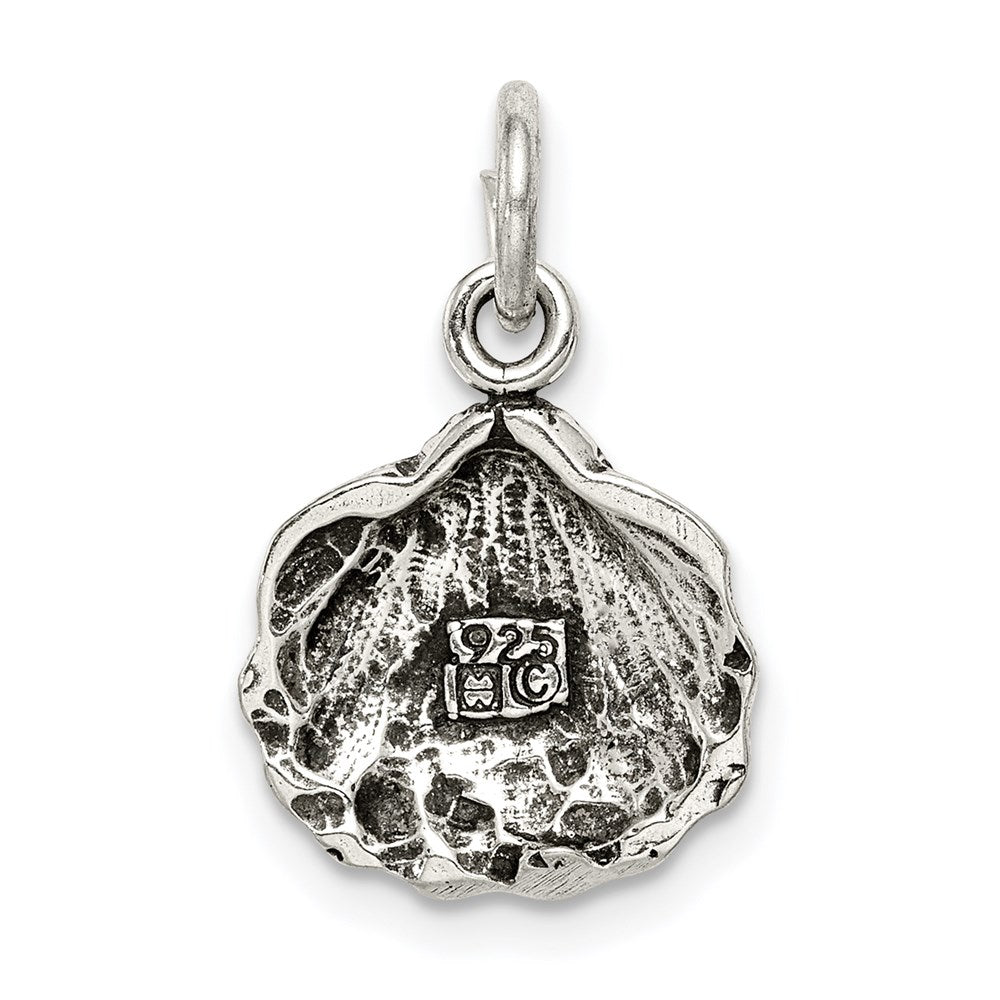 Sterling Silver Antiqued Seashell Charm