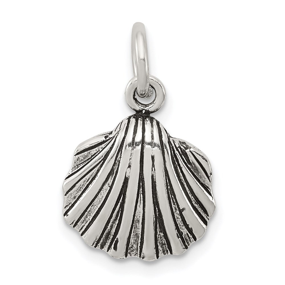 Sterling Silver Antiqued Seashell Charm