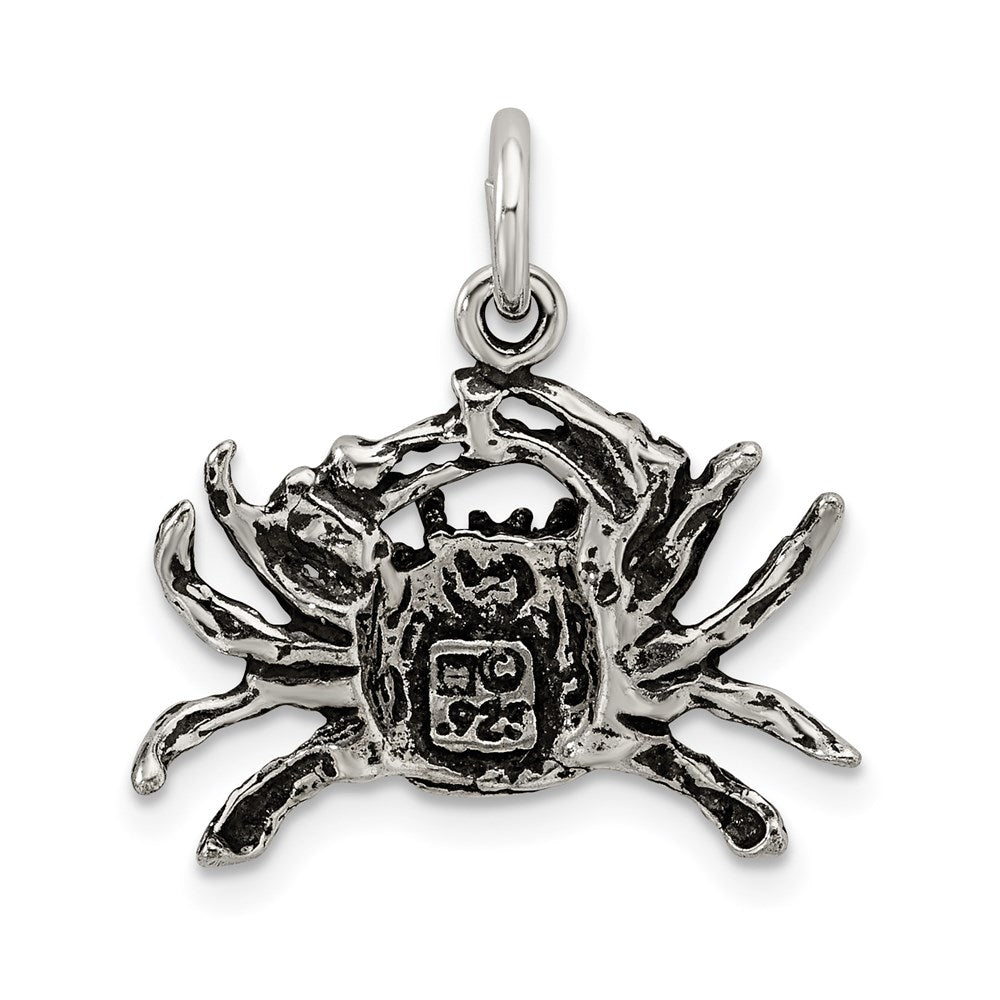 Sterling Silver Antiqued Crab Charm