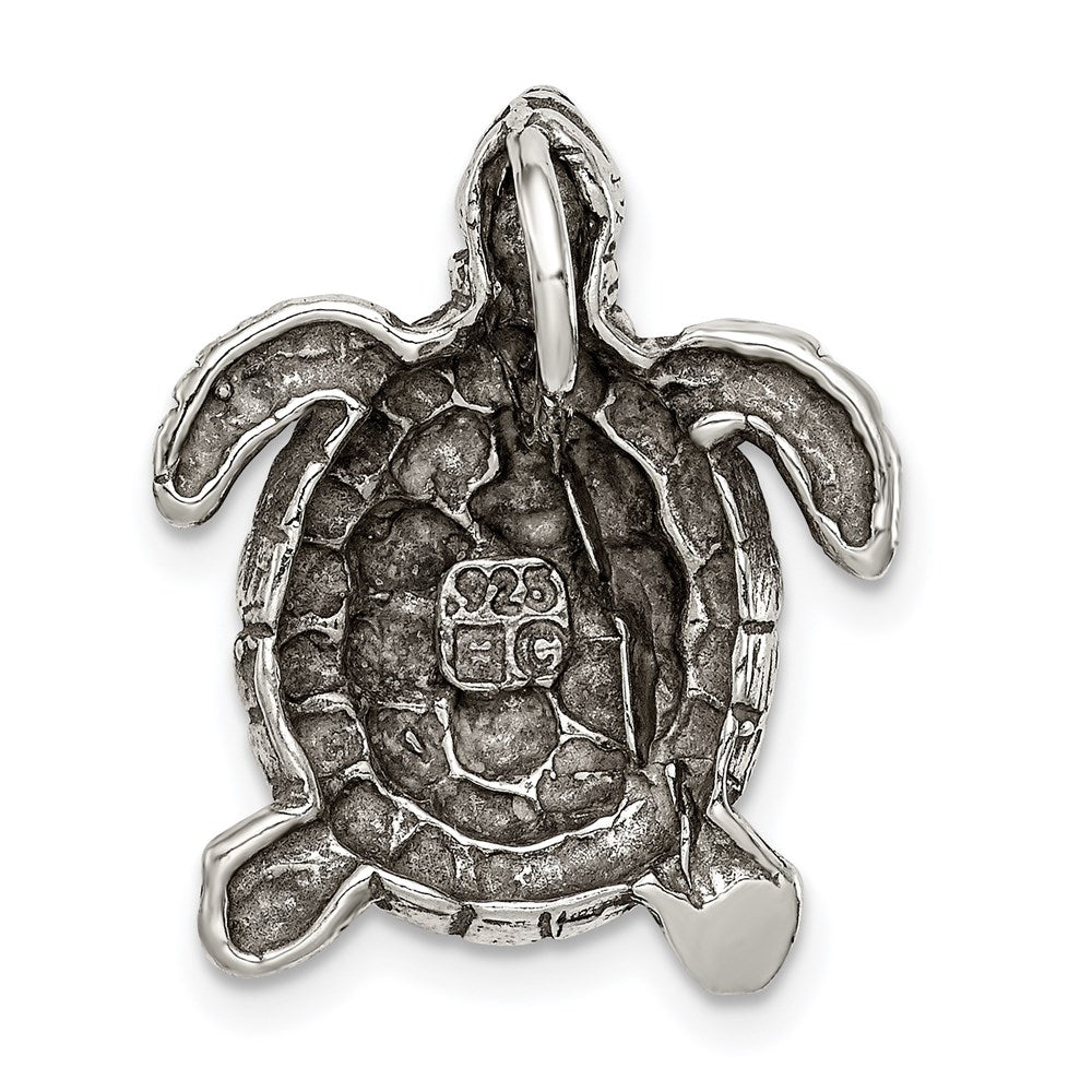 Sterling Silver Antiqued Turtle Charm