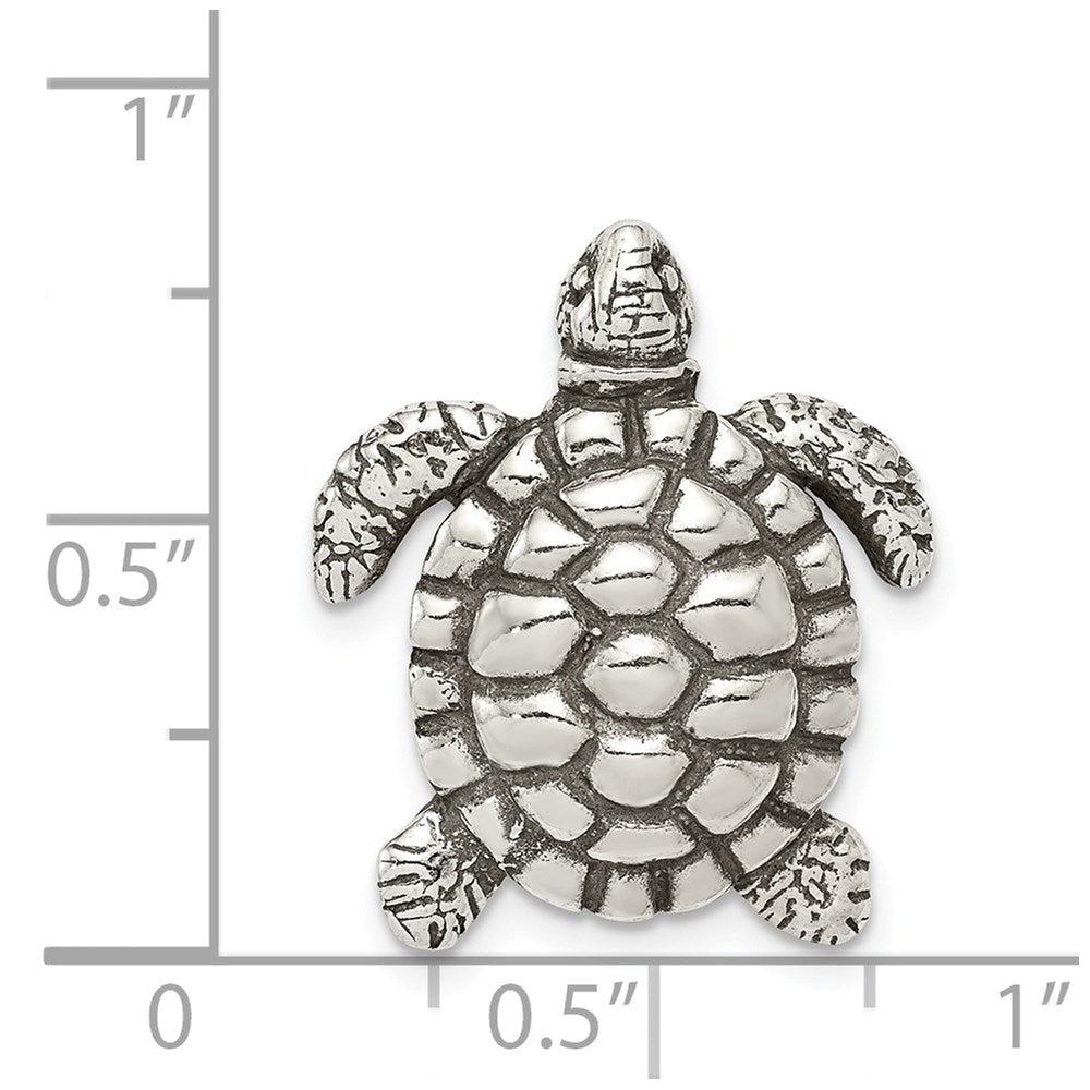 Sterling Silver Antiqued Turtle Charm