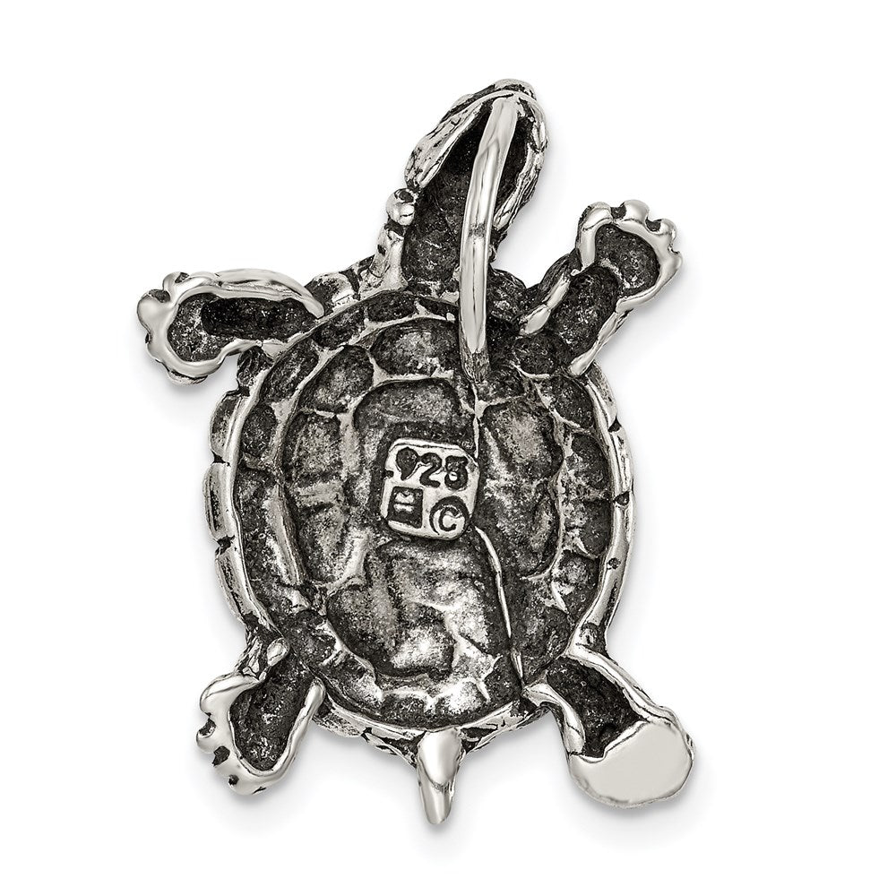 Sterling Silver Antiqued Turtle Charm