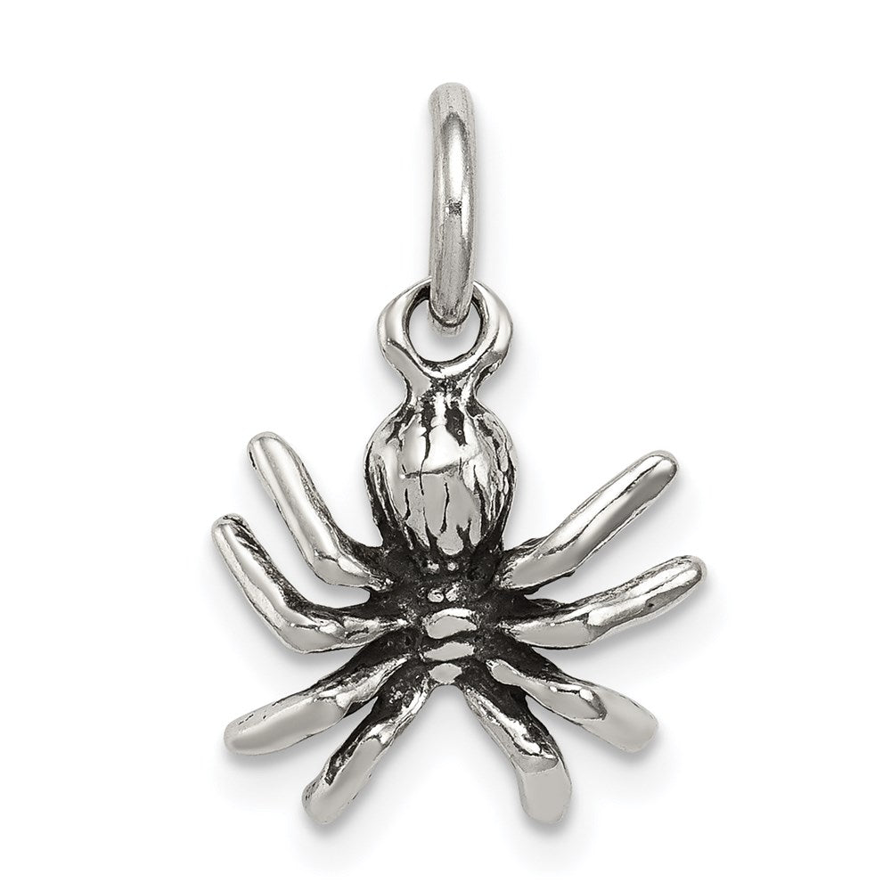 Sterling Silver Antiqued Spider Charm