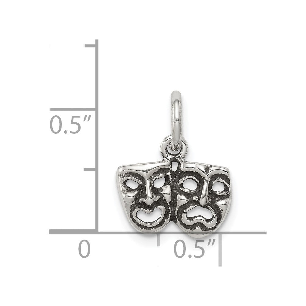 Sterling Silver Antiqued Comedy/Tragedy Face Charms