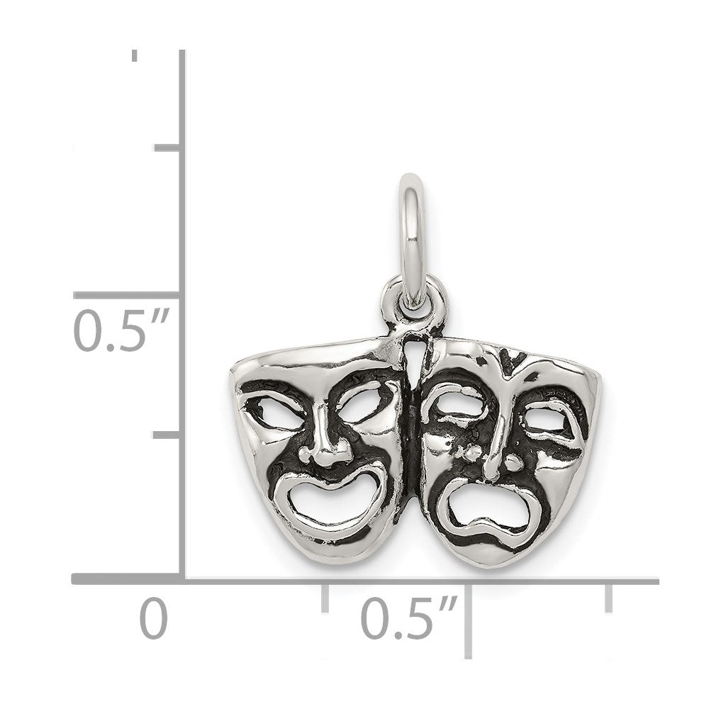 Sterling Silver Antiqued Comedy/Tragedy Face Charms